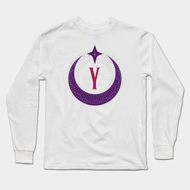 Y - Moon Monogram Long Sleeve T-Shirt by Mazzlo Shop